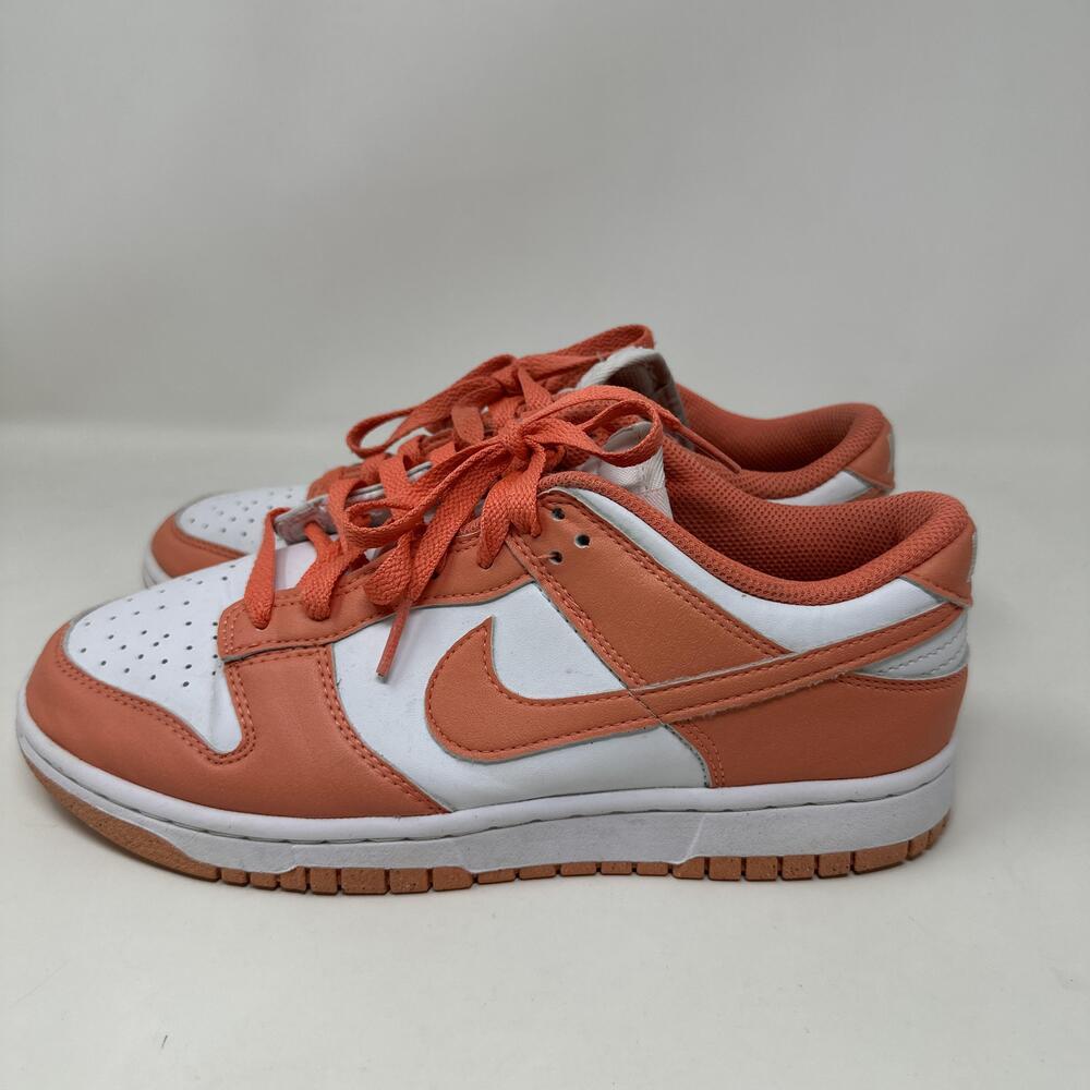 Nike Dunk Low Next Nature Shoes Womens Size 8 Orange White Leather Sneakers
